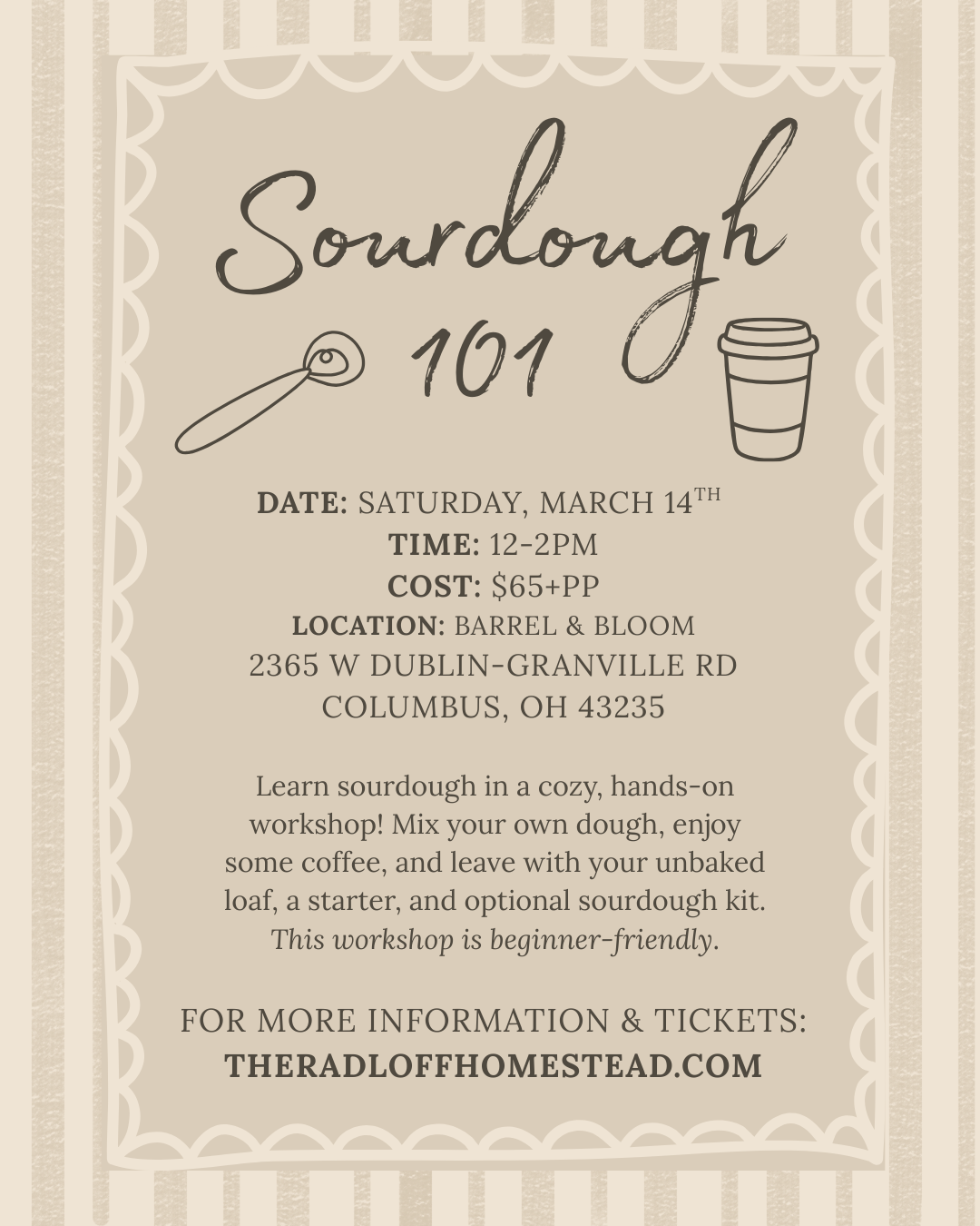Sourdough 101 @ Barrel & Bloom - March 14th
