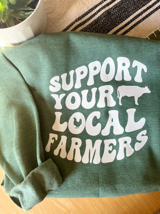 Support Your Local Farmers Crewneck